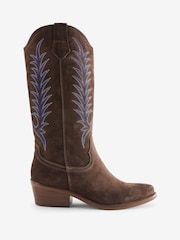 Penelope Chilvers Goldie Embroidered Cowboy Brown Boots - Image 2 of 7