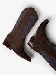 Penelope Chilvers Goldie Embroidered Cowboy Brown Boots - Image 4 of 7