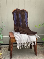 Penelope Chilvers Goldie Embroidered Cowboy Brown Boots - Image 6 of 7