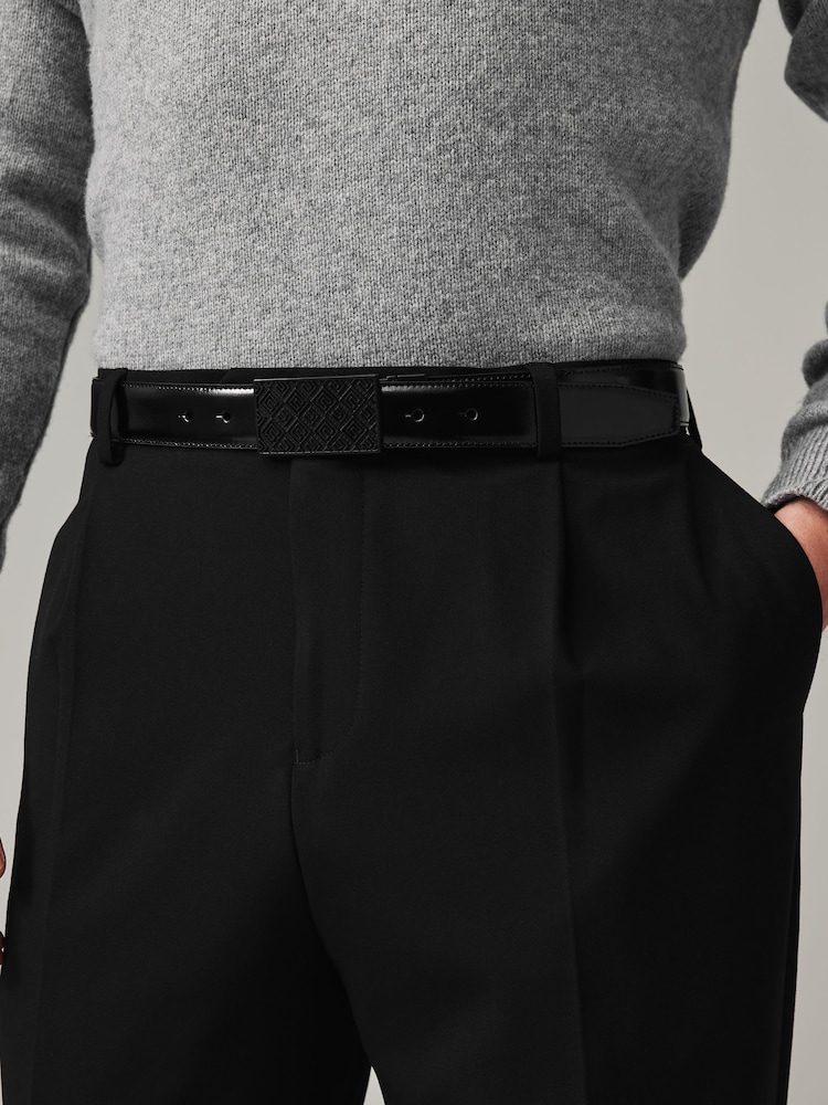 Black Reversible Plaque Buckle Belt - Image 1 of 3 Black Reversible Plaque Buckle Belt - Image 1 of 3
