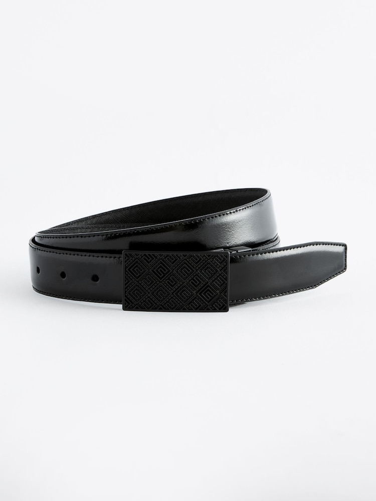 Black Reversible Plaque Buckle Belt - Image 2 of 3 Black Reversible Plaque Buckle Belt - Image 2 of 3