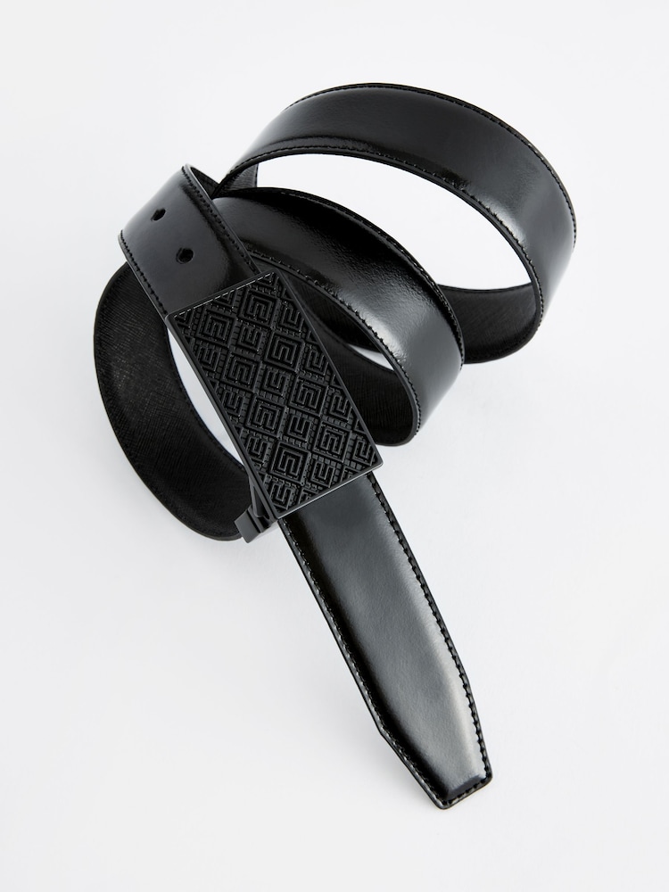 Black Reversible Plaque Buckle Belt - Image 3 of 3 Black Reversible Plaque Buckle Belt - Image 3 of 3