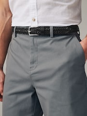 Schwarz - Ledergürtel mit Flechtmuster - Bild 1 von 4