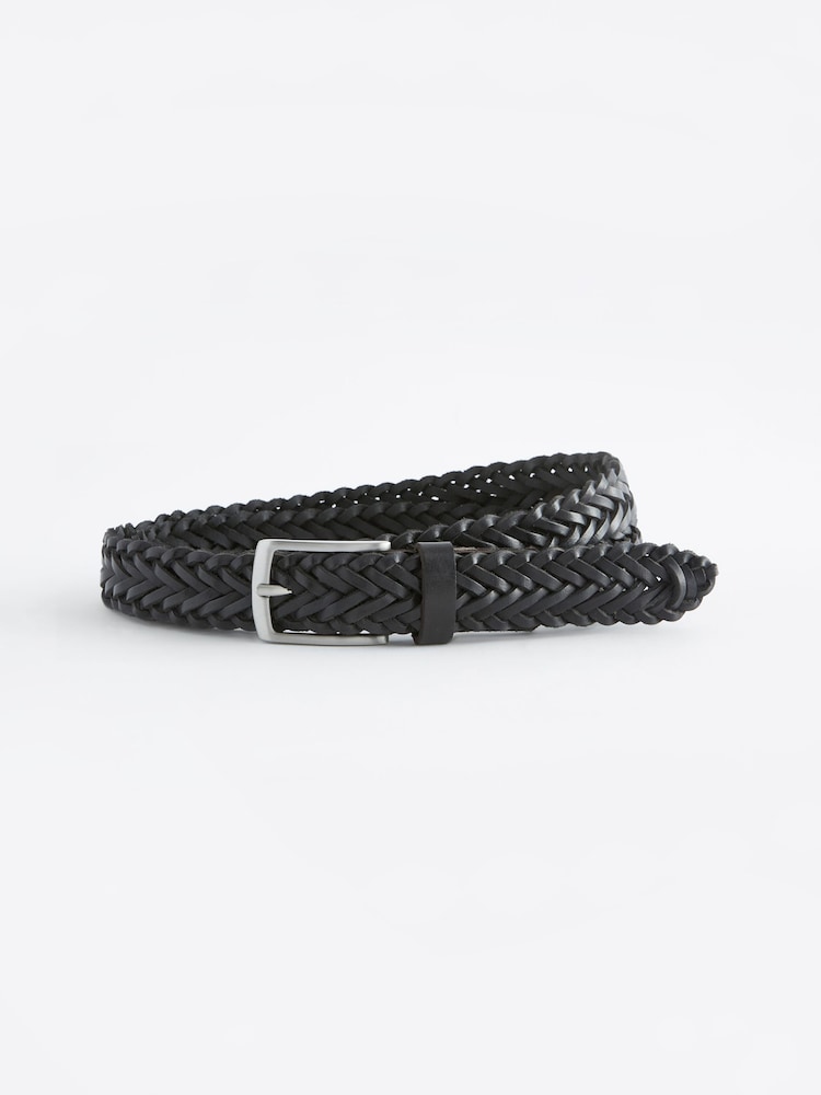 Black Weave Leather Belt - Image 2 of 4 Black Weave Leather Belt - Image 2 of 4