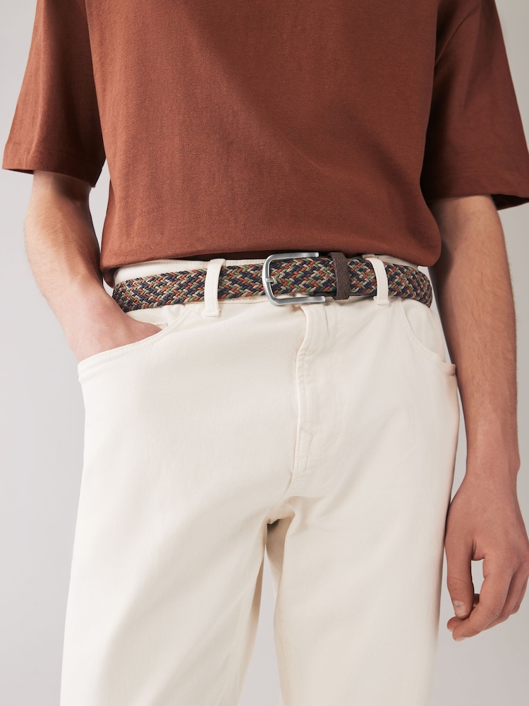 Blue Multi Coloured Woven Elasticated Belt - Image 1 of 3
