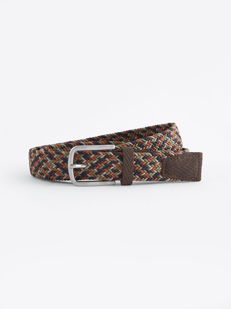 Blue Multi Coloured Woven Elasticated Belt - Image 2 of 3
