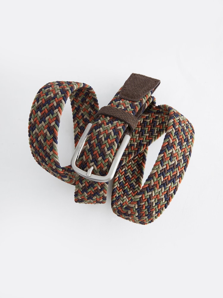 Blue Multi Coloured Woven Elasticated Belt - Image 3 of 3