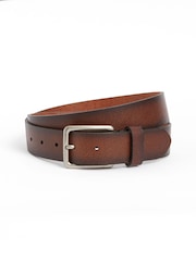 Tan Brown Casual Perforated Leather Belt - Image 2 of 3
