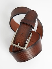 Tan Brown Casual Perforated Leather Belt - Image 3 of 3