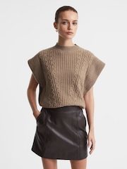 Madeleine Thompson Oatmeal Madeleine Thompson Wool-Cashmere Crew Neck Vest - Image 4 of 5