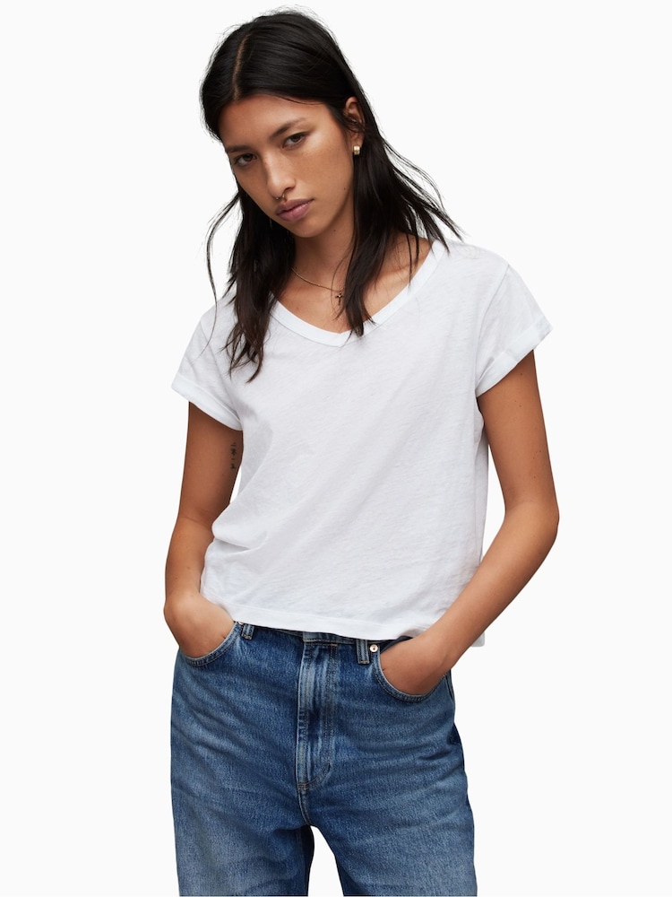 AllSaints White Anna T-Shirt - Image 1 of 7