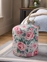 Laura Ashley Wild Roses Soft Natural Denford Stool - Image 1 of 5