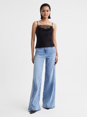 Anna Quan Satin Lace Cowl Neck Camisole - Image 1 of 5