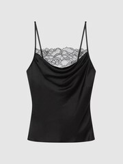 Anna Quan Satin Lace Cowl Neck Camisole - Image 2 of 5
