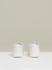 Reiss White Leanne Grained Leather Platform Trainers - Image 4 of 5