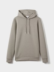 Reiss Taupe Fabien Interlock Jersey Drawstring Hoodie - Image 2 of 8