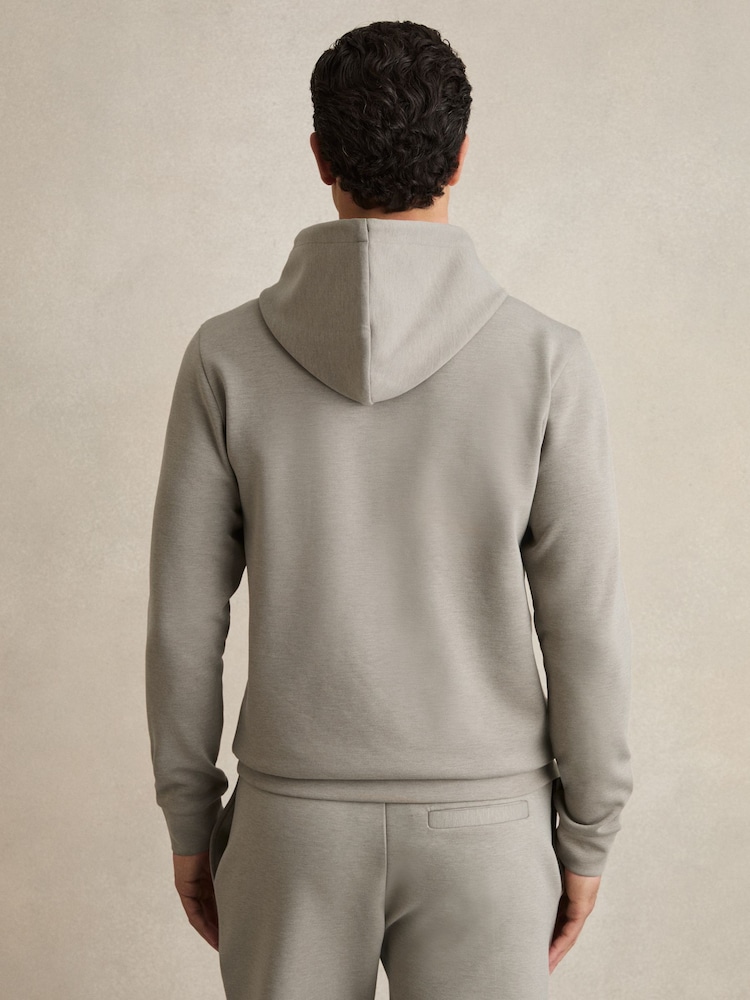 Taupe (Taupe) - Sweat à capuche en jersey interlock Reiss Fabien - Image 6 of 8