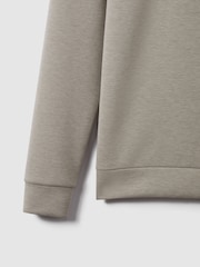Reiss Taupe Fabien Interlock Jersey Drawstring Hoodie - Image 7 of 8