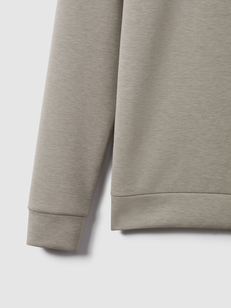 Taupe (Taupe) - Sweat à capuche en jersey interlock Reiss Fabien - Image 7 of 8