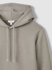Reiss Taupe Fabien Interlock Jersey Drawstring Hoodie - Image 8 of 8