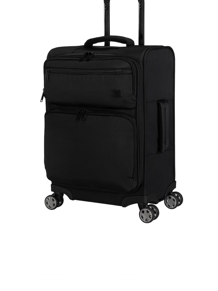 IT Luggage Black Downtime Black Sit-On Cabin Suitcase - Image 1 of 3