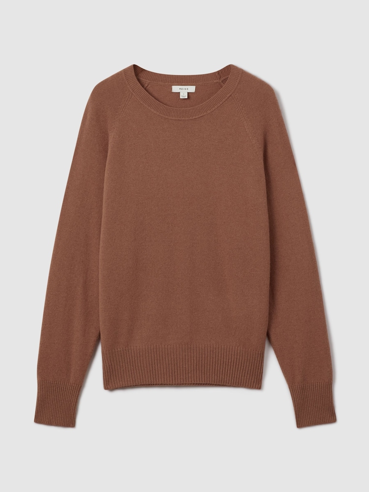 Reiss Dusty Pink Andi Oversized Wool Blend Crew Neck Jumper - Image 2 of 7