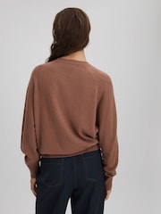 Reiss Dusty Pink Andi Oversized Wool Blend Crew Neck Jumper - Image 5 of 7