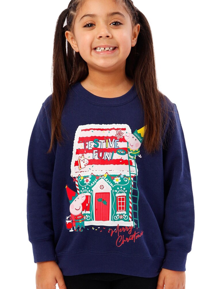 Character Blue Peppa Pig Sweatshirt - Image 1 of 4 Character Blue Peppa Pig Sweatshirt - Image 1 of 4
