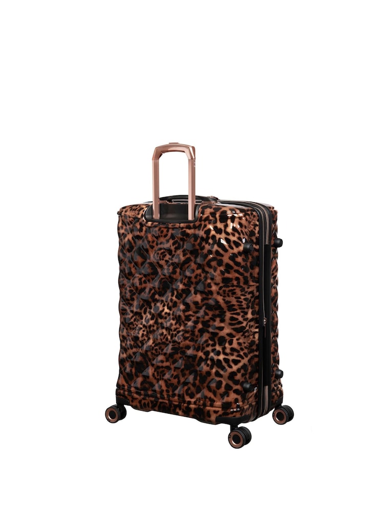 IT Luggage Brown Indulging Leopard Print Medium Suitcase - Image 1 of 8