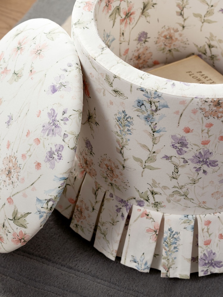 Laura Ashley Wild Meadow Chalk Pink Fifield Stool - Image 7 of 7 Laura Ashley Wild Meadow Chalk Pink Fifield Stool - Image 7 of 7