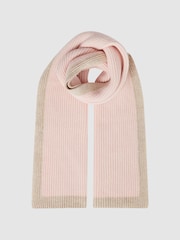 Reiss Pink Harper Wool Ribbed Scarf - Image 3 of 4