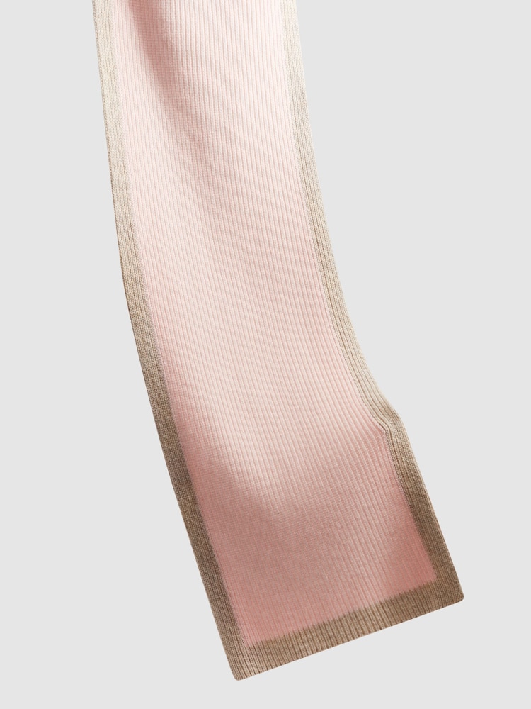 Reiss Pink Harper Wool Ribbed Scarf - Image 4 of 4
