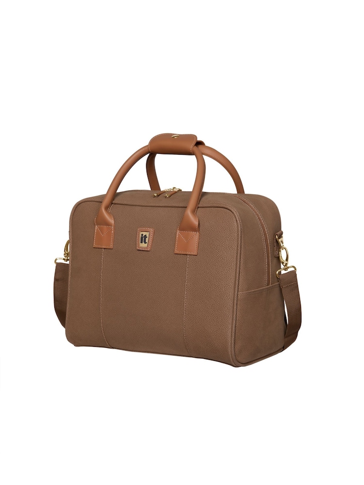 IT Luggage Brown Enduring Tan Small Holdall Bag with Shoulder Strap - Image 1 of 2