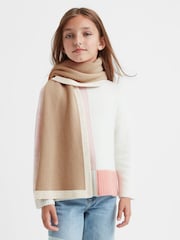 Reiss Camel Harper Wool Ribbed Scarf - Image 3 of 5