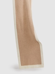 Reiss Camel Harper Wool Ribbed Scarf - Image 5 of 5