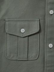 Reiss Pistachio Thomas 3-9 yrs Brushed Cotton Patch Pocket Overshirt - Image 4 of 4