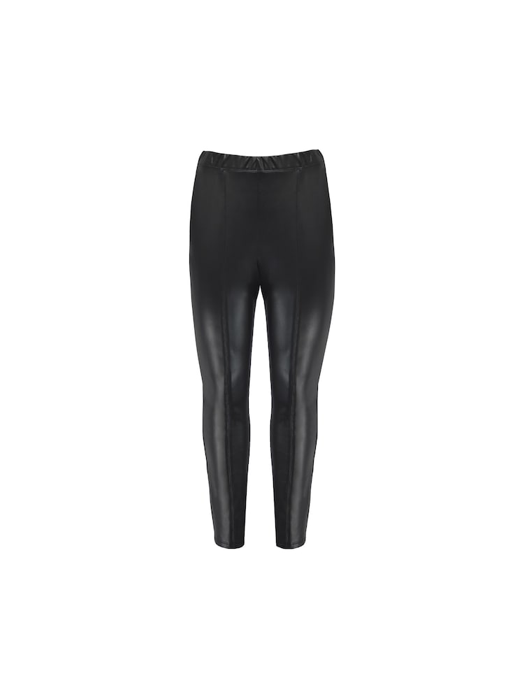 Live Unlimited Black Curve Petite Faux Leather Straight Leg Trousers - Image 4 of 4