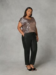 Live Unlimited Black Curve Faux Leather Joggers - Image 1 of 5