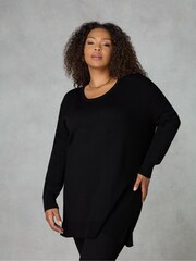 Live Unlimited Black Curve Knitted Tunic - Image 1 of 4