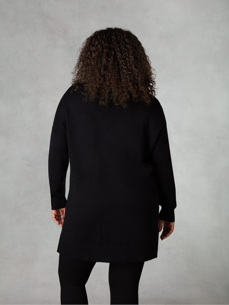Live Unlimited Black Curve Knitted Tunic - Image 2 of 4