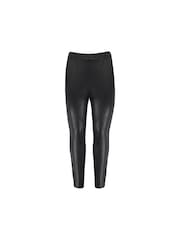 Live Unlimited Black Curve Faux Leather Straight Leg Trousers - Image 4 of 4