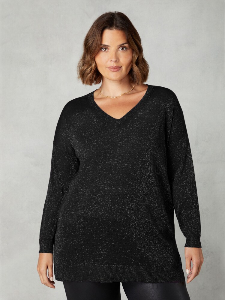 Live Unlimited Feinstrickpullover in Metallic-Optik - Bild 1 von 1 Live Unlimited Feinstrickpullover in Metallic-Optik - Bild 1 von 1