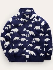 Boden Blue Cosy Polar Bear Fleece Jacket - Image 1 of 3