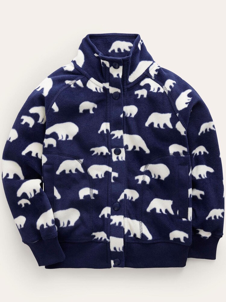 Boden Blue Cosy Polar Bear Fleece Jacket - Image 1 of 3