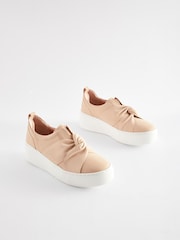 Nude Signature Forever Comfort® Leather Chunky Wedge Platform Trainers - Image 1 of 6
