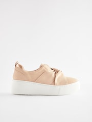 Nude Signature Forever Comfort® Leather Chunky Wedge Platform Trainers - Image 2 of 6