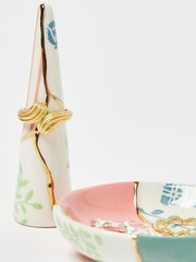 Oliver Bonas Pink Ashbee Ceramic Ring Holder and Trinket Dish - Image 1 of 4