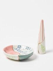 Oliver Bonas Pink Ashbee Ceramic Ring Holder and Trinket Dish - Image 4 of 4