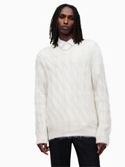 AllSaints White Kosmic Crew Jumper - Image 1 of 10