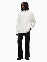 AllSaints White Kosmic Crew Jumper - Image 4 of 10